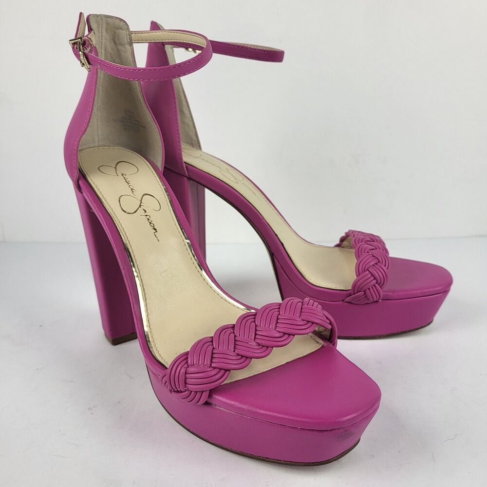 Jessica Simpson PEOMI Pink Open Toe 5" High Heel Platform Size 10M - Picture 8 of 12